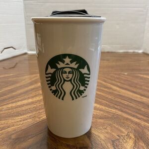 Starbucks 12oz Ceramic Travel Coffee Mug Tumbler With Lid 2011 Mermaid Siren